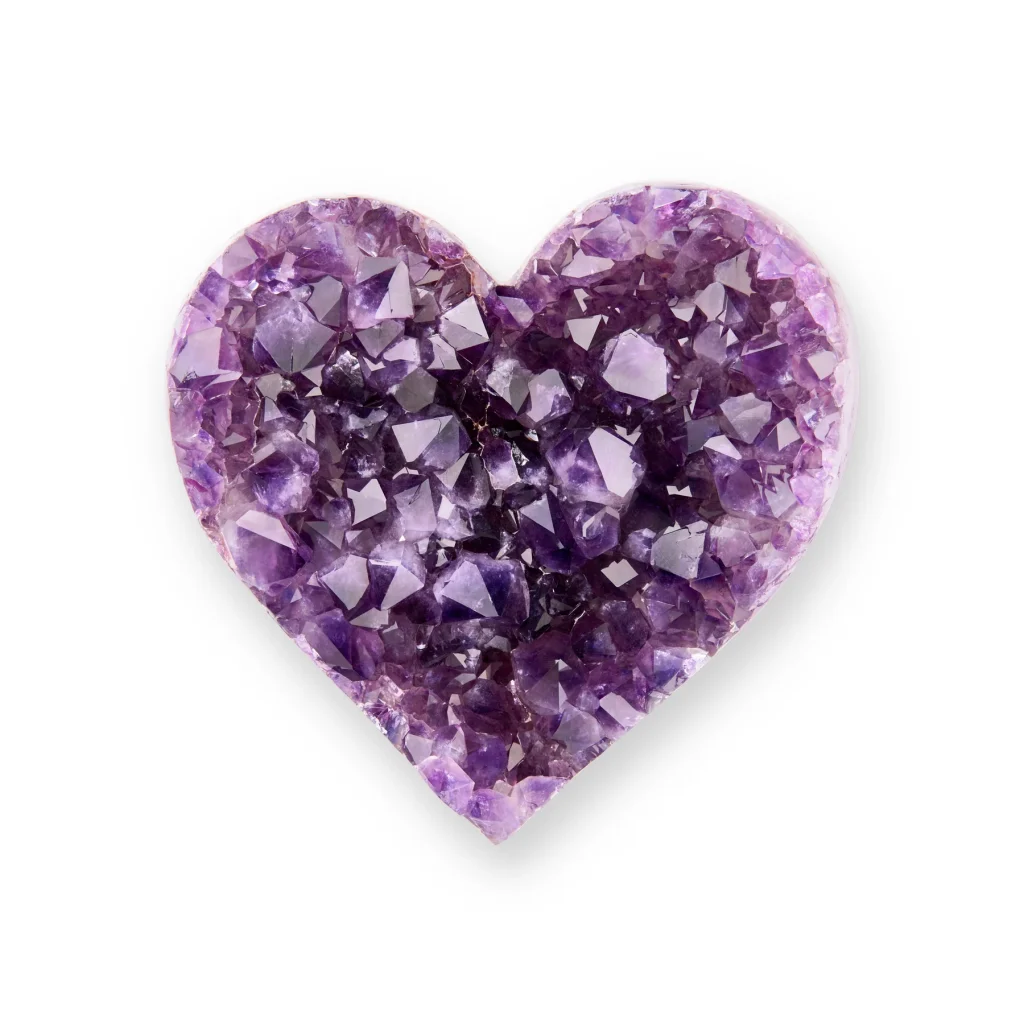 Pure Purple Amethyst Cluster Heart