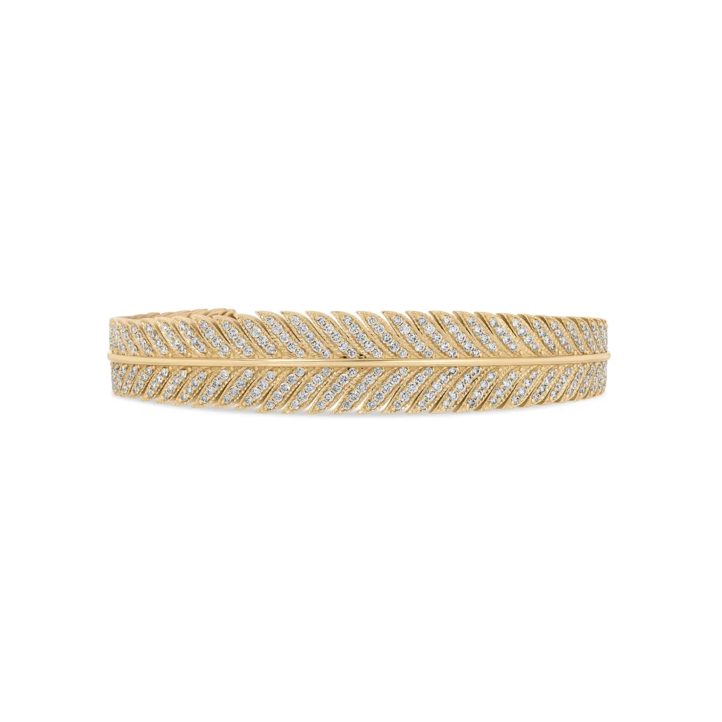 Feather Wing Cuff with Pavé Diamonds