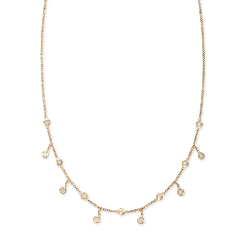 Spaced Out Diamond Half Shaker Necklace